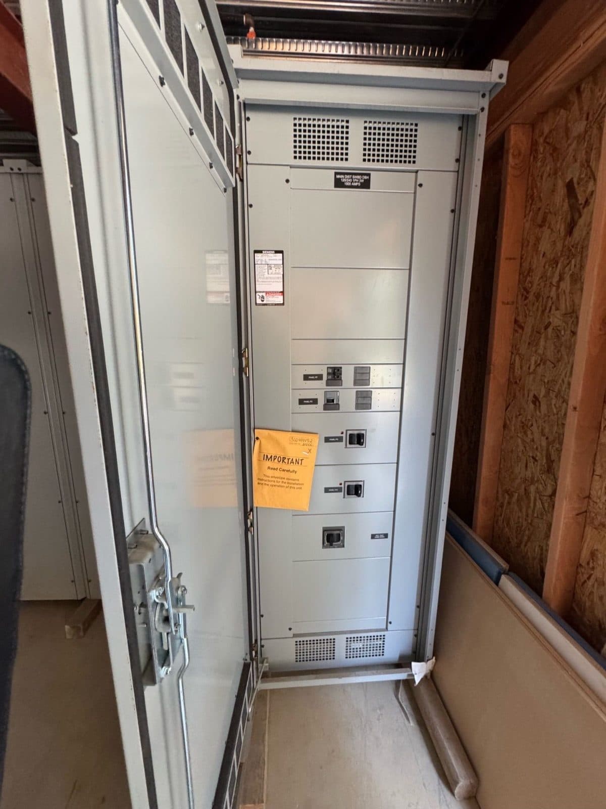 Two New Surplus Siemens SB1 Service Entrance Switchboards with Factory Installed Main Breaker