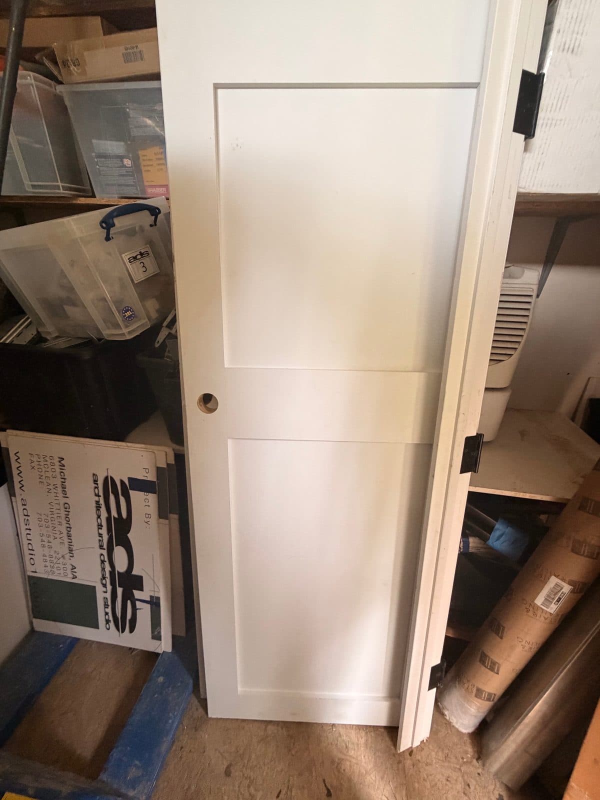 30" 2 Panel Door w/ black hinges