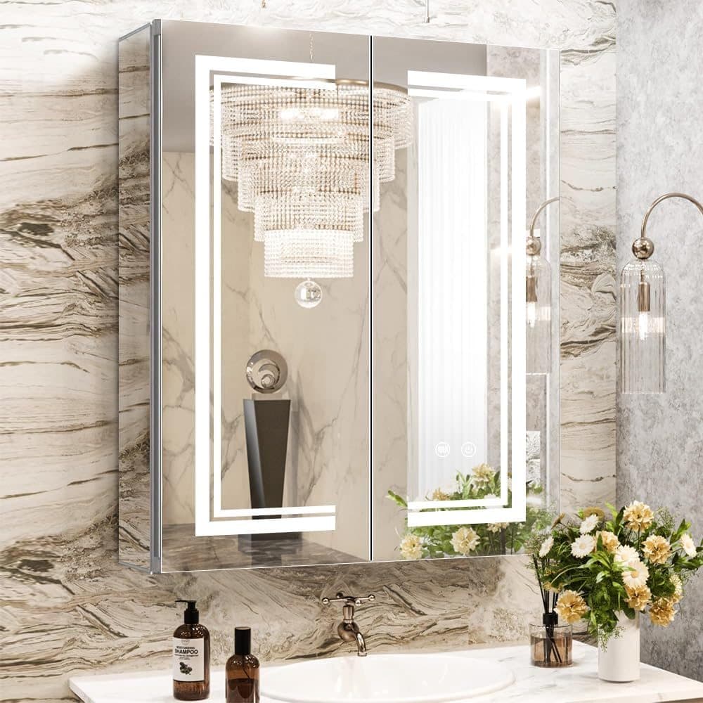 24 x 30 Medicine Cabinet with Mirror, LED Lighted