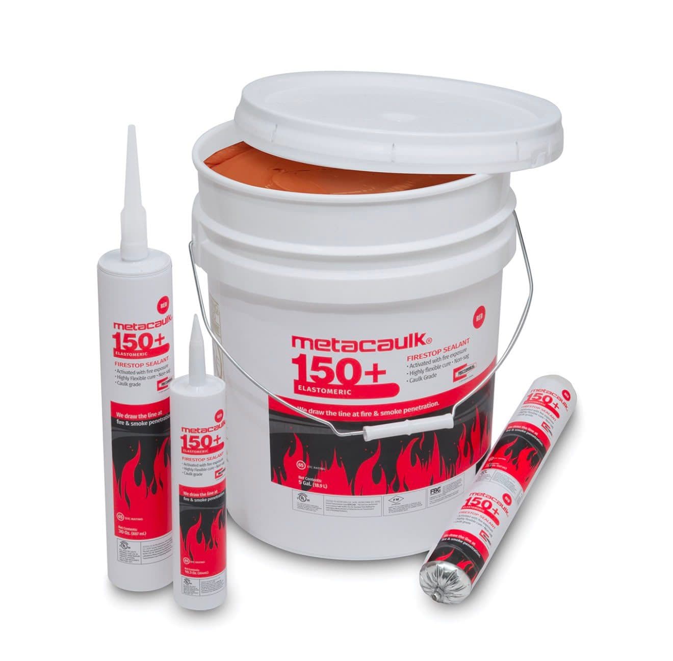 Metacaulk 150+ Firestop Sealant- Red 20.2 oz Foil Pack (Sausage), Full Case of 12