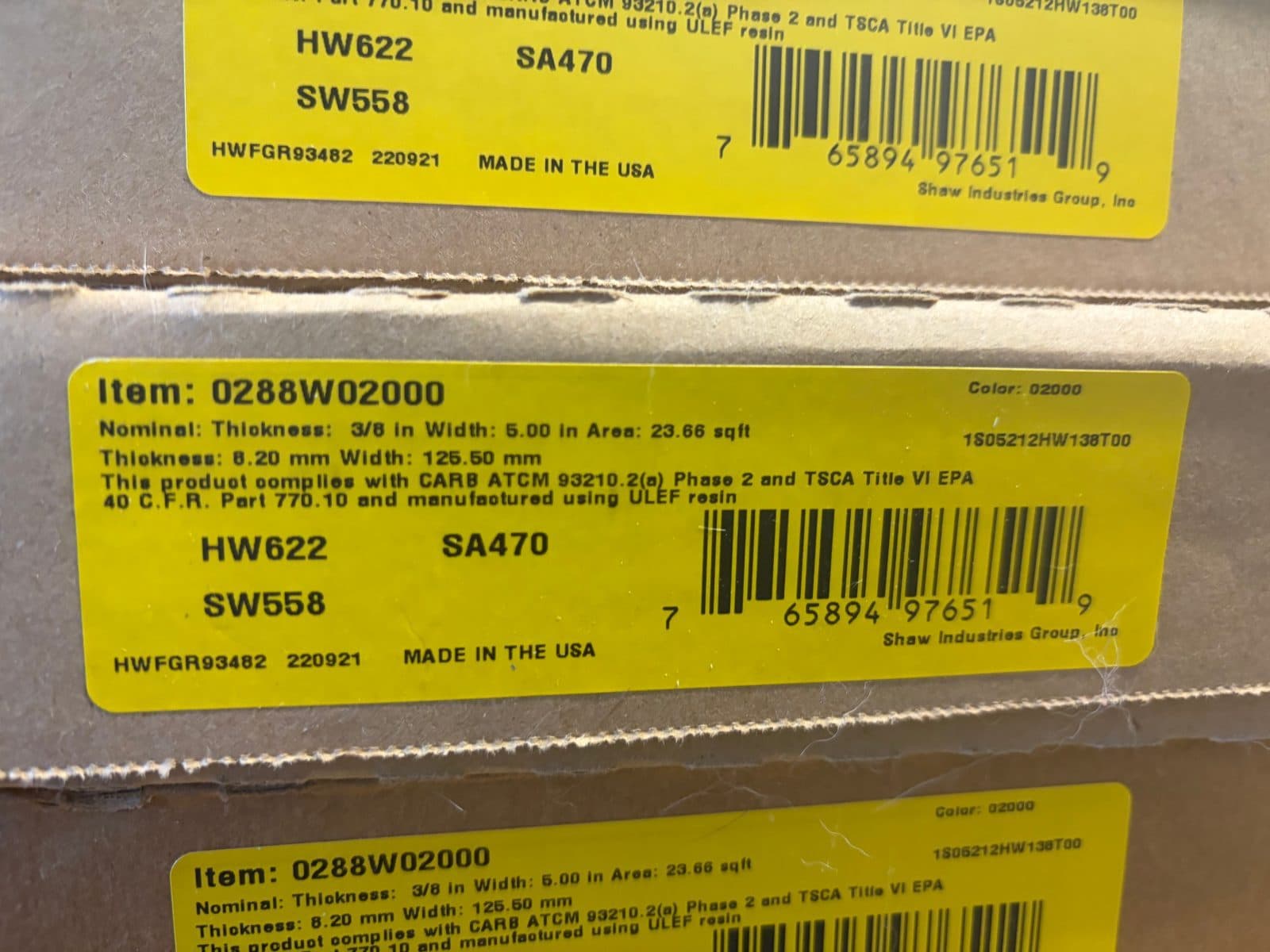 23 unopened boxes Shaw hardwood 2