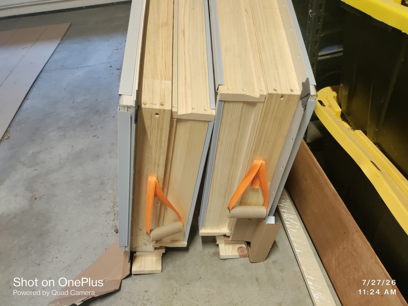 New/Unused Kolbe Custom Wood trapezoid Windows (pair) - 5'x8' 4