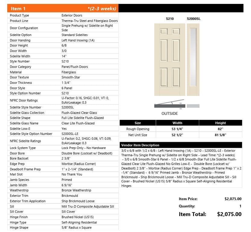Brand new Therma Tru Exterior doors