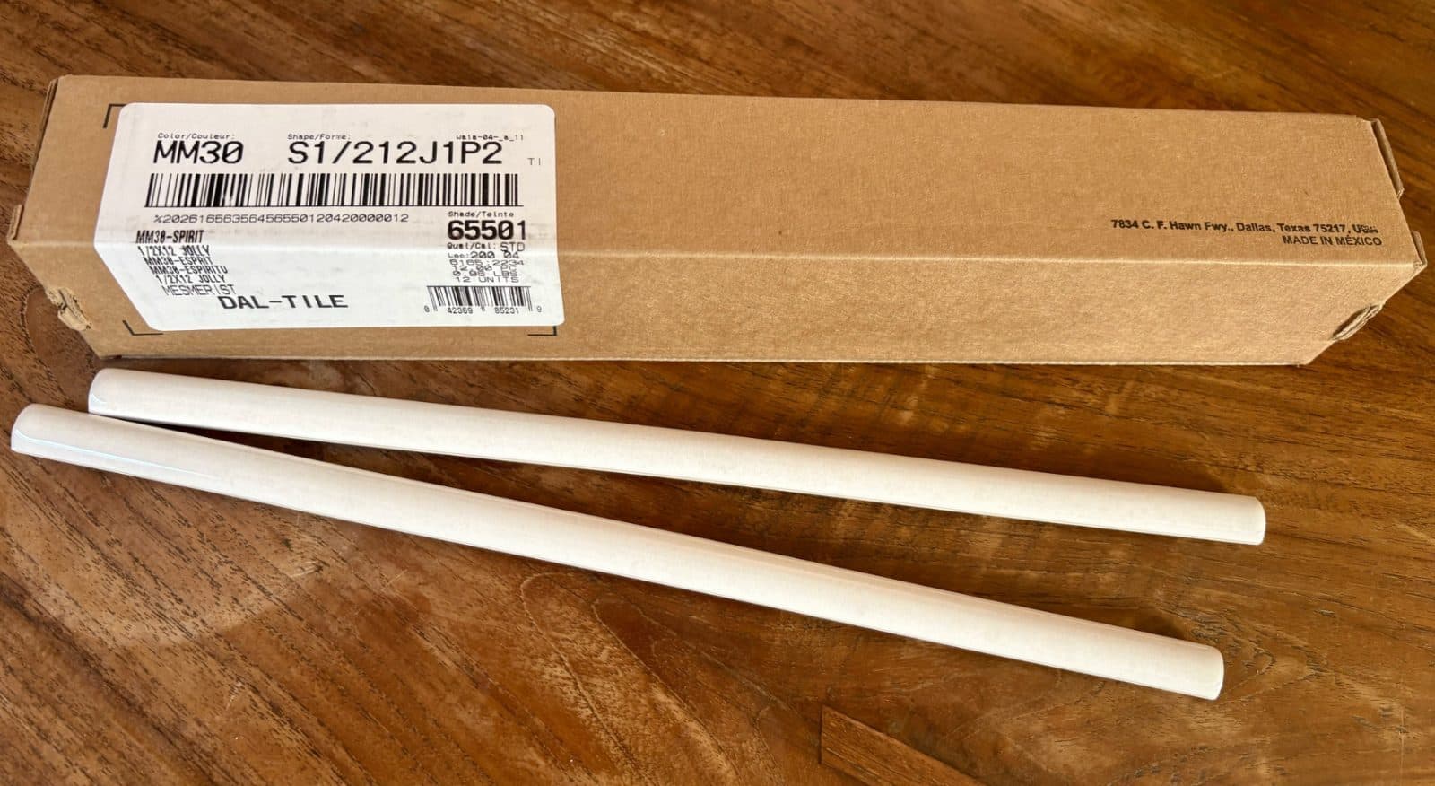 Daltile Spirit 1/2" x 12" Jolly Trim Tile ~ a beautiful warm white trim