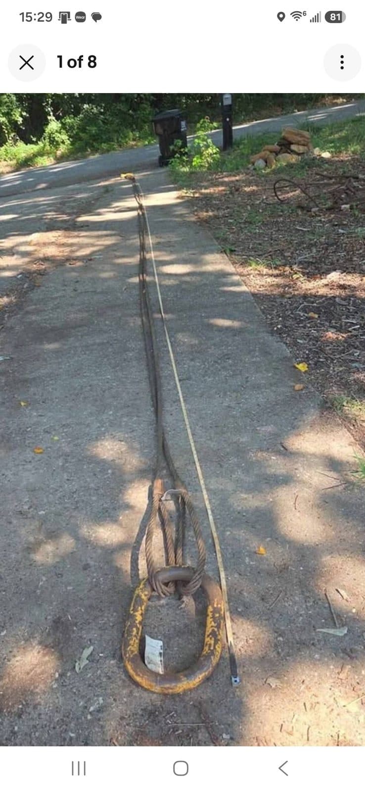 40'x7/8" Braided Steel Lifting Cables w/ Looped Ends