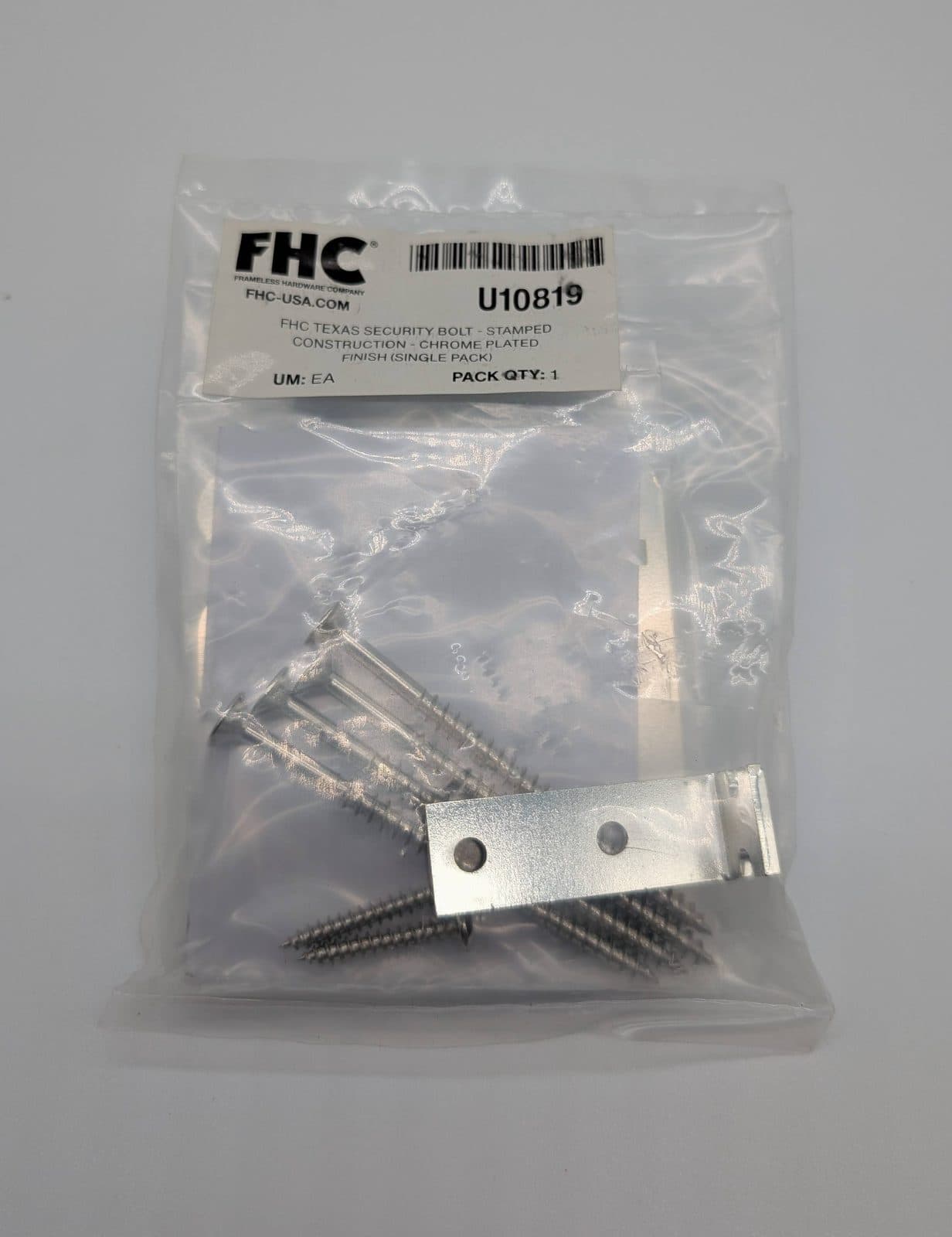 FHC Texas Security Bolt - Chrome Plated