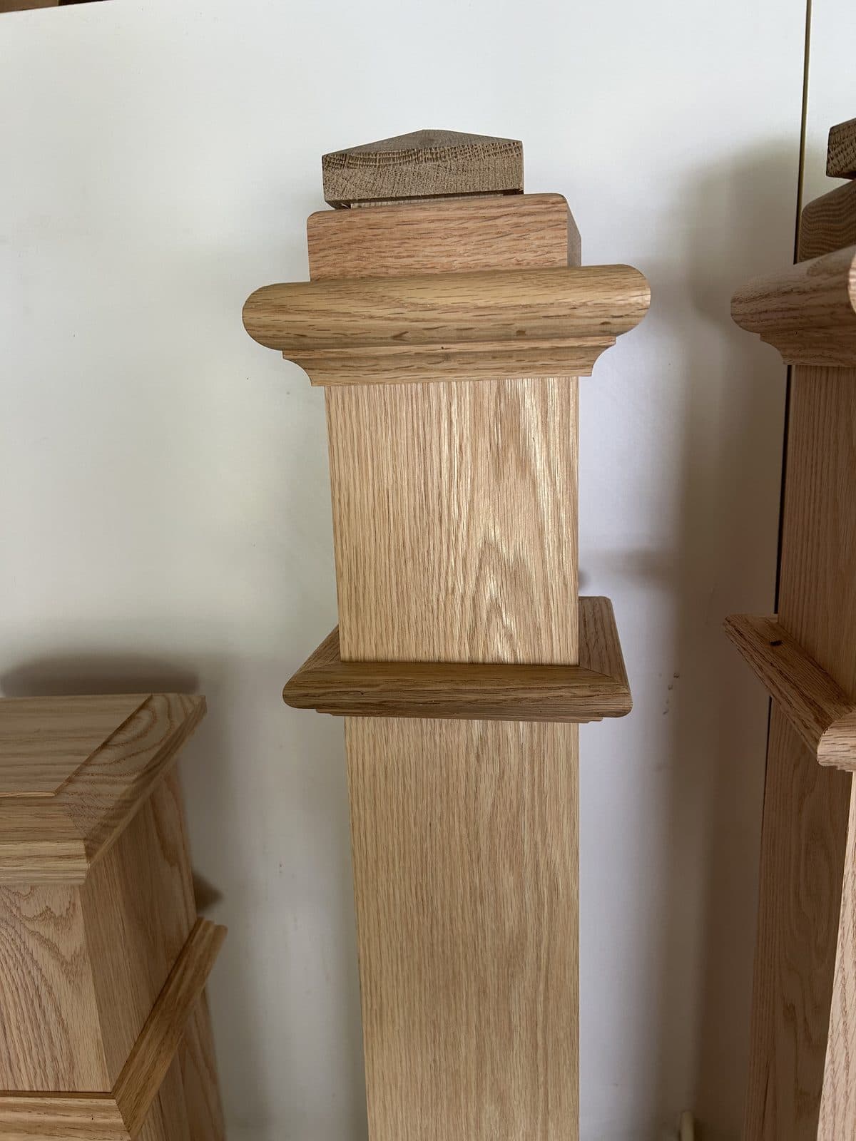 White oak newell posts and columns