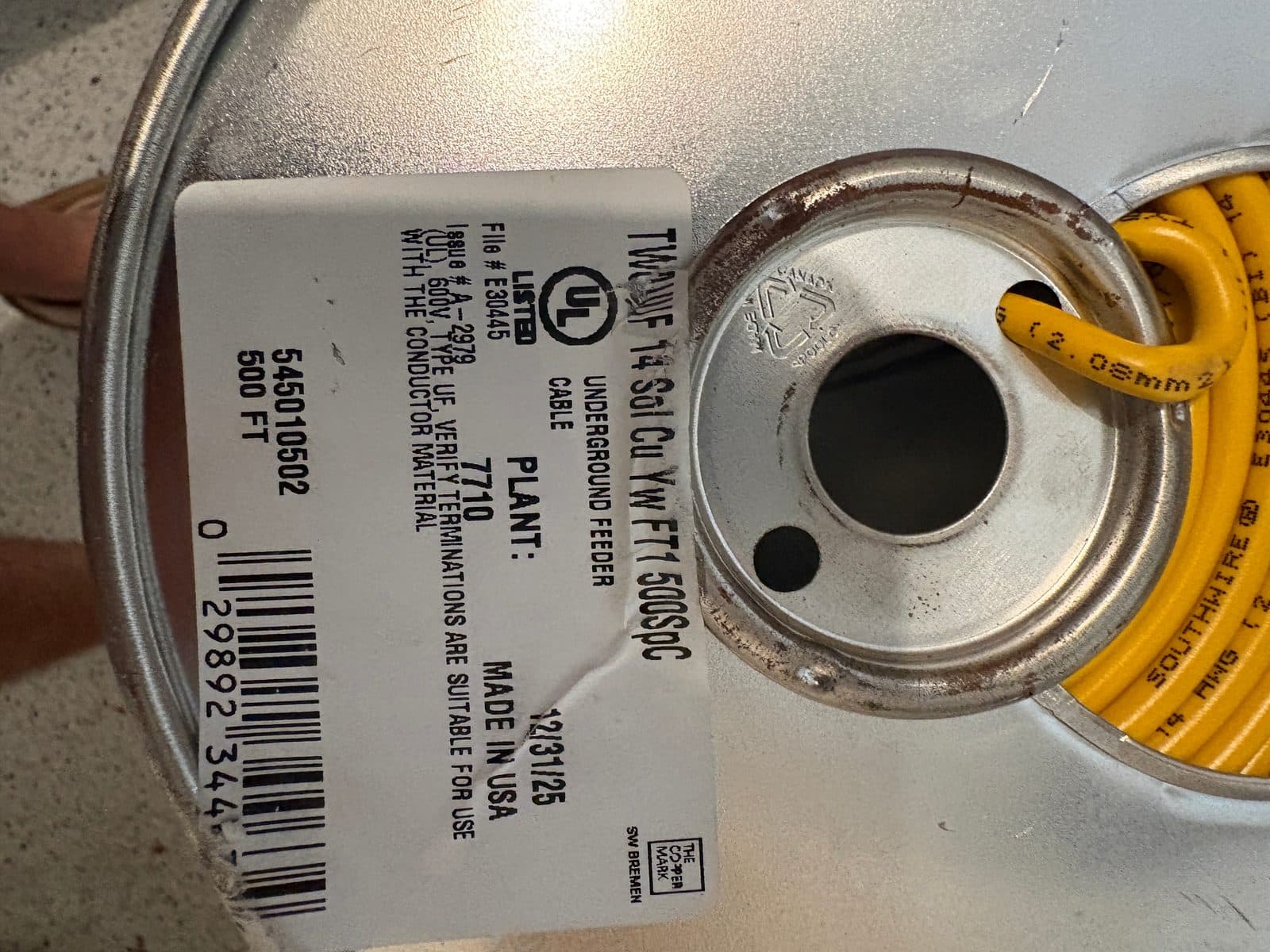 Southwire 14/2 UF-B Underground Feeder Cable with Ground – Approx. 400 ft Remaining 2