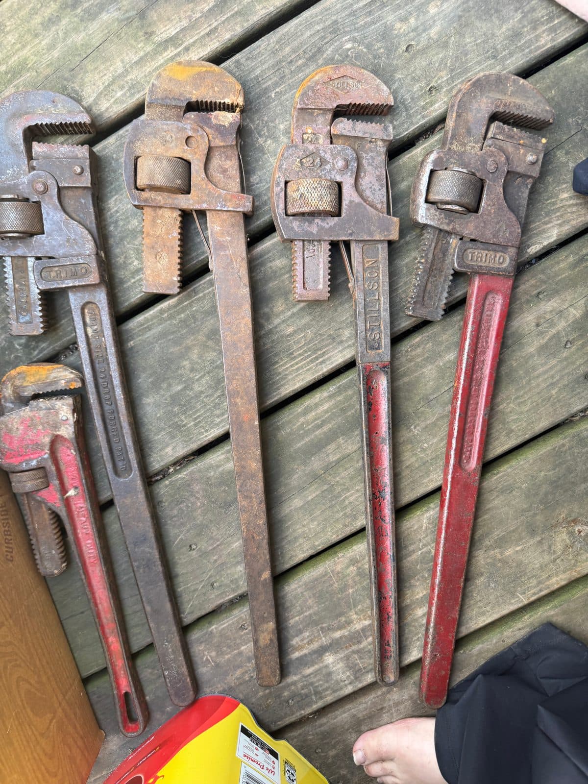 Vintage Pipe Wrench Lot — Stillson, Union, TRIMO, Ridgid & More 5