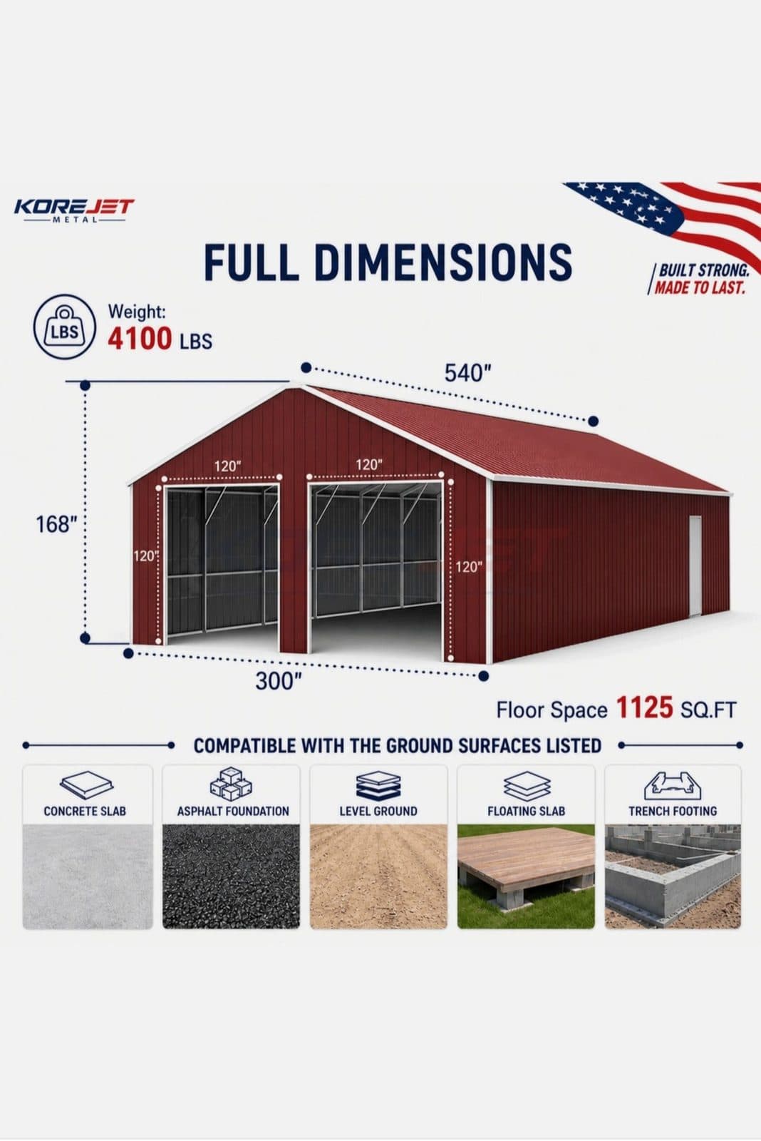 25x45 Metal Building Kit - Brand New in Crate (Shop/Garage/Barn 8