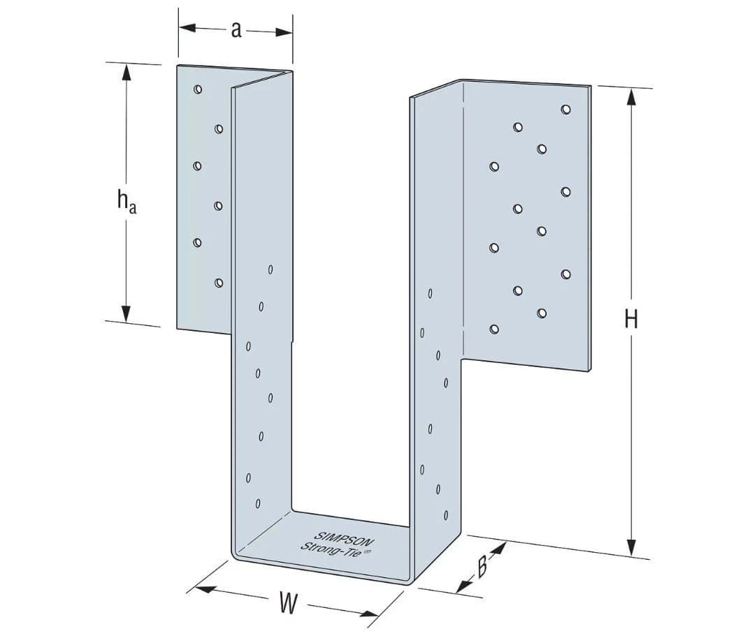 Simpson MGU3.63-SDS - GIRDER FACE MOUNT HANGER - SDS W1:3.6250 H=14.00