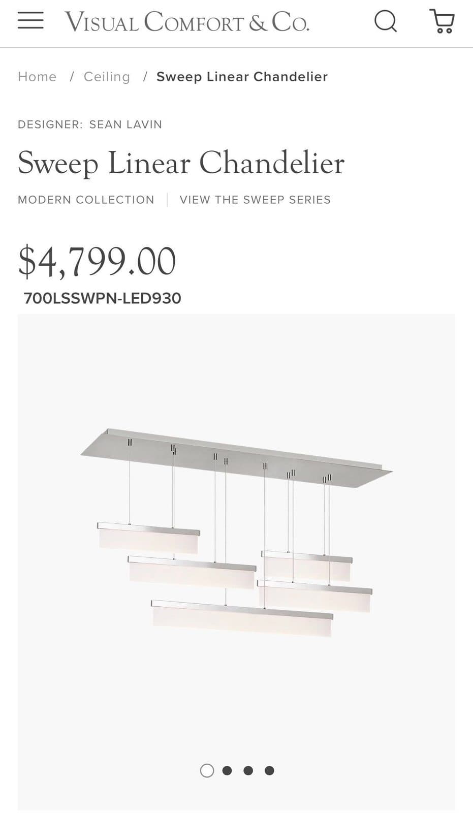 ✨ 2 Designer Linear Chandelier – Visual Comfort (Retail $4,799) ✨