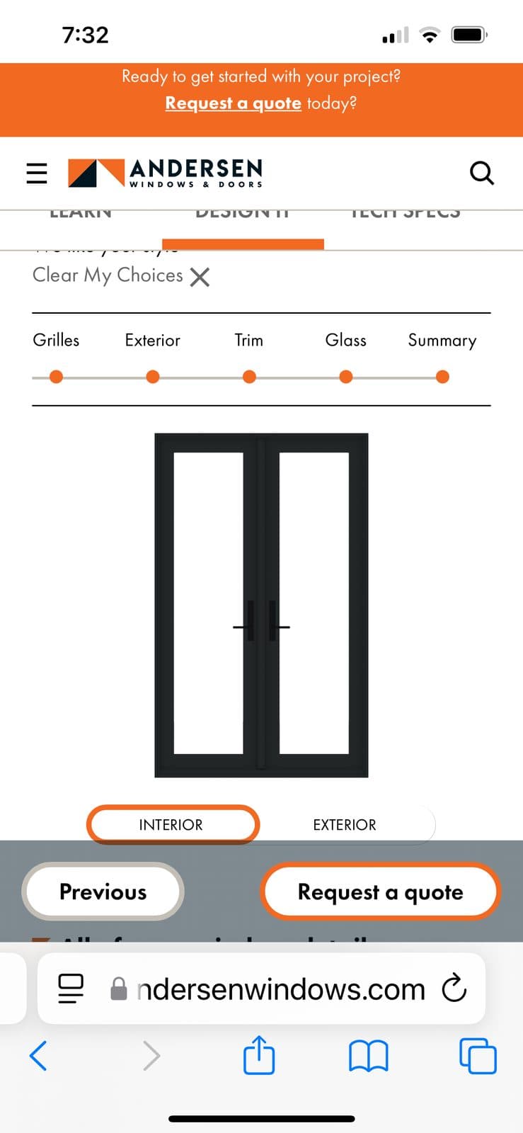 2 New Andersen E series French Doors