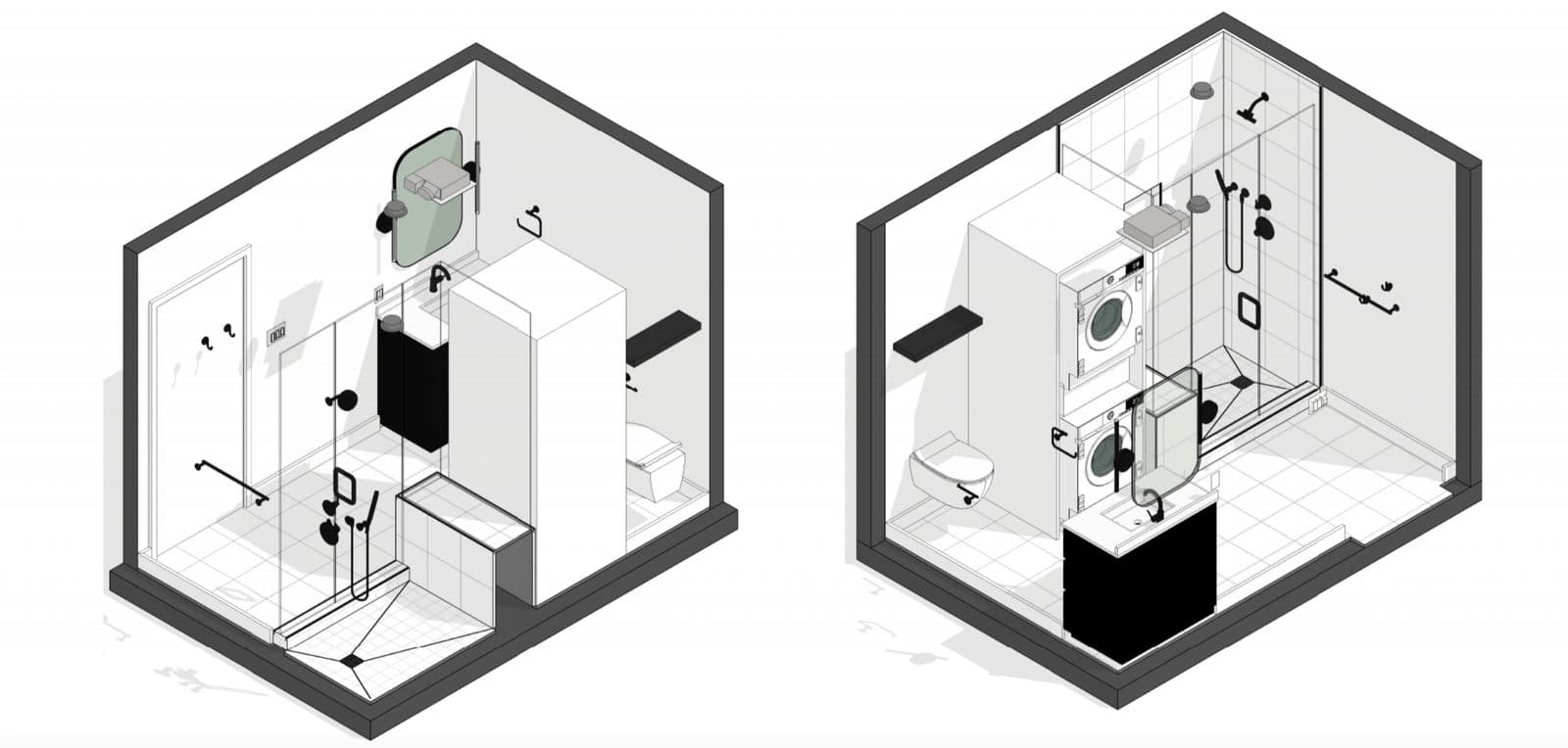 3/4 Bathroom - Designer (W/D not included)