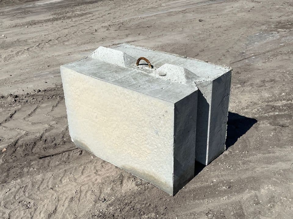 FOUR 2X2X3 CONCRETE BIN BLOCKS
