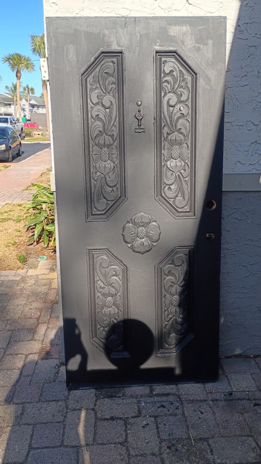 Exterior Heavy antique army door