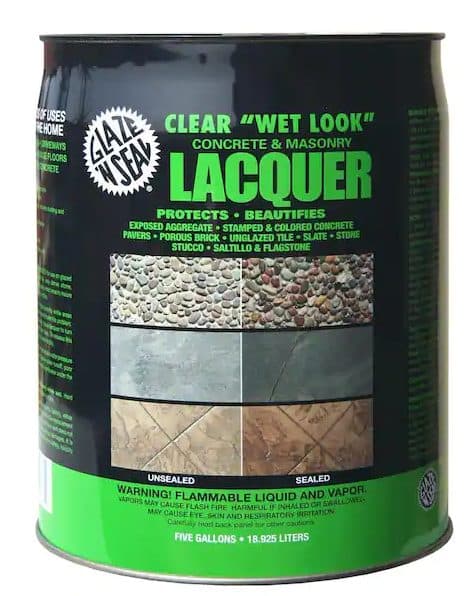 5 gal. Clear Wet Look Concrete and Masonry Lacquer Sealer