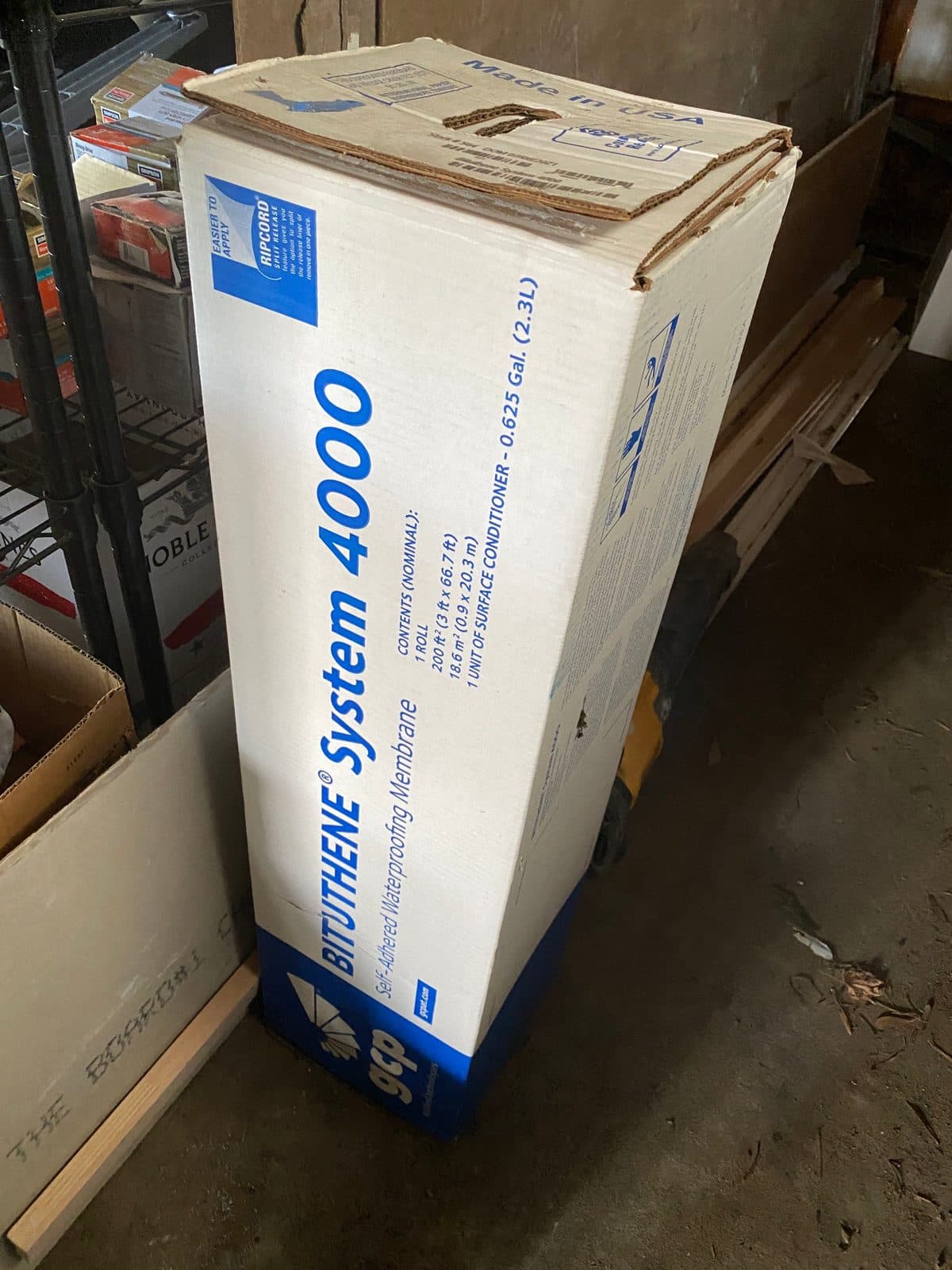 Bituthene 4000 36” x 67ft roll of waterproof membrane