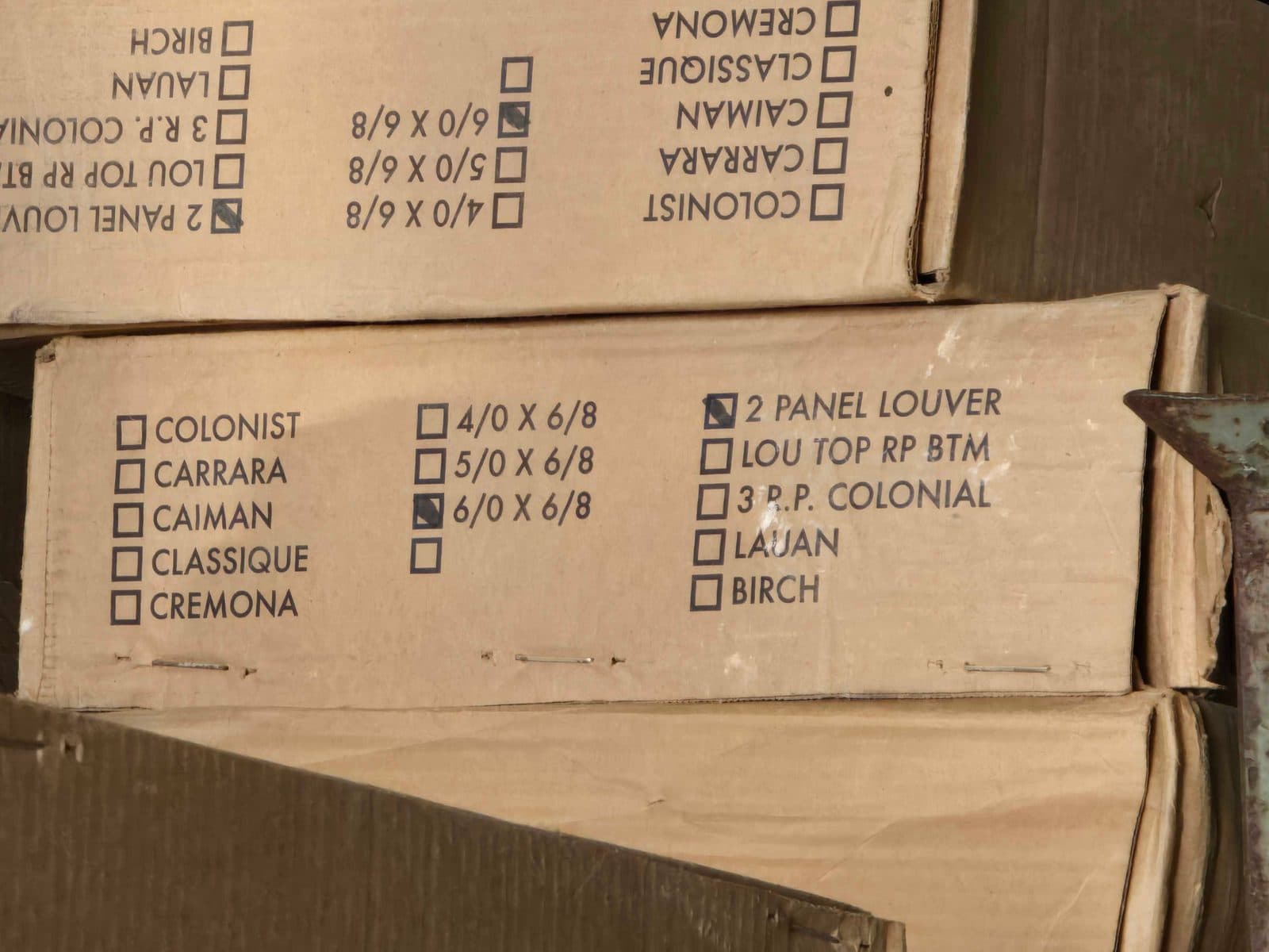 6/0'x6/8' 2 panel wood louver door set