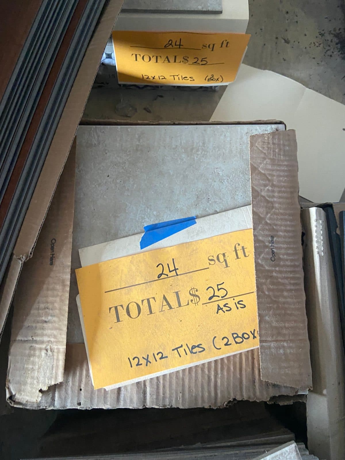 12x12 white textured tiles