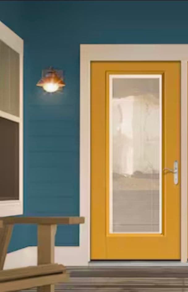 New! Therma-Tru Fiberglass Exterior Door with blinds between the glass - Bronze Ext./White Int.