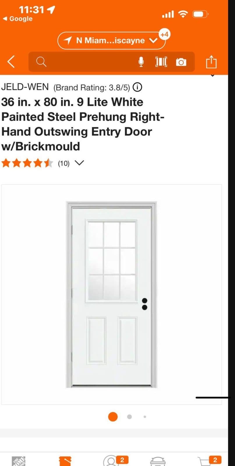 Impact exterior door 36x80