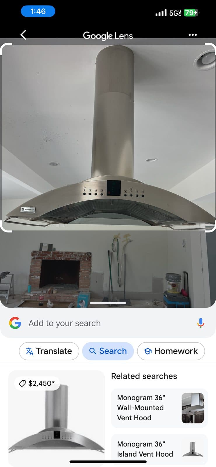 GE Monogram Stainless Steel Hood Vent