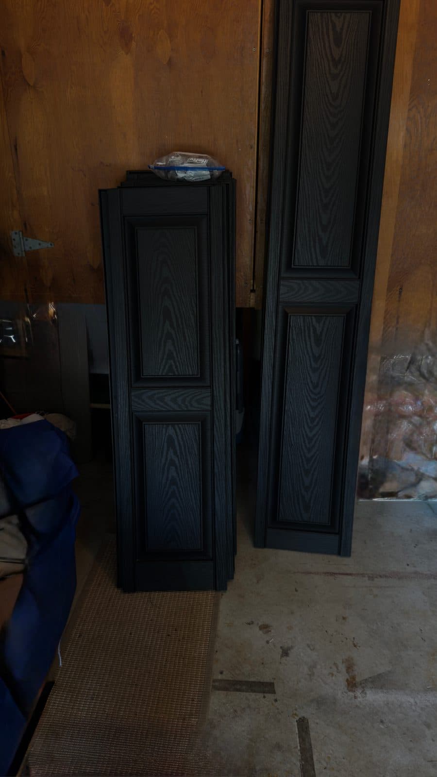New Black Raised Panel window and door shutters