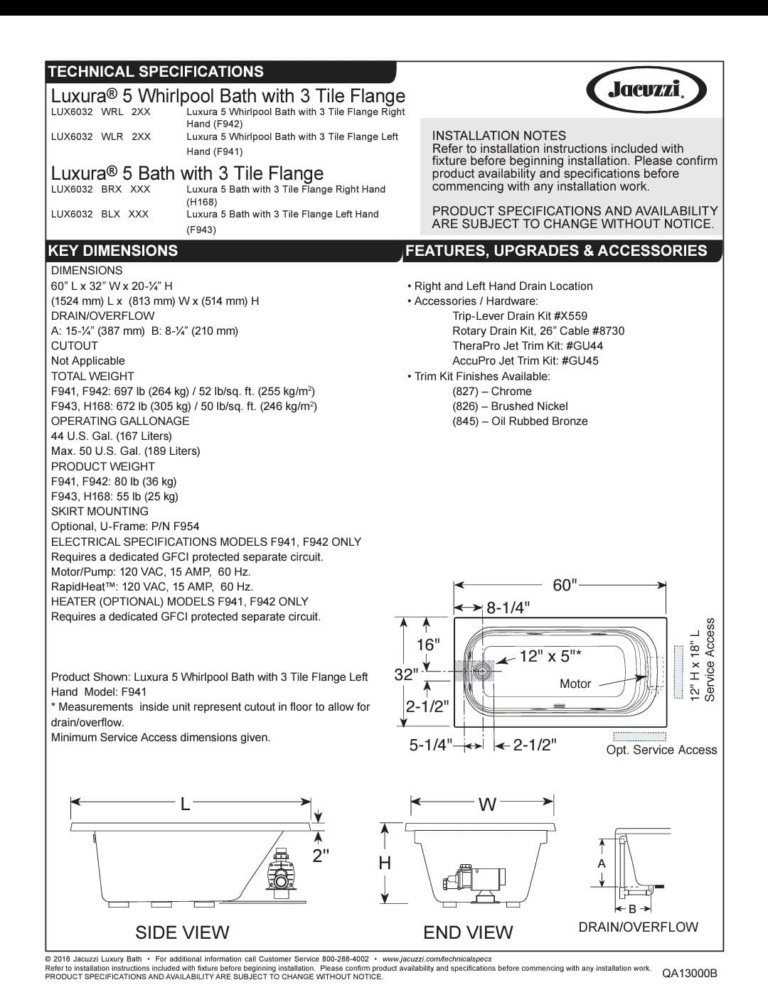 Jacuzzi Luxura jet tub