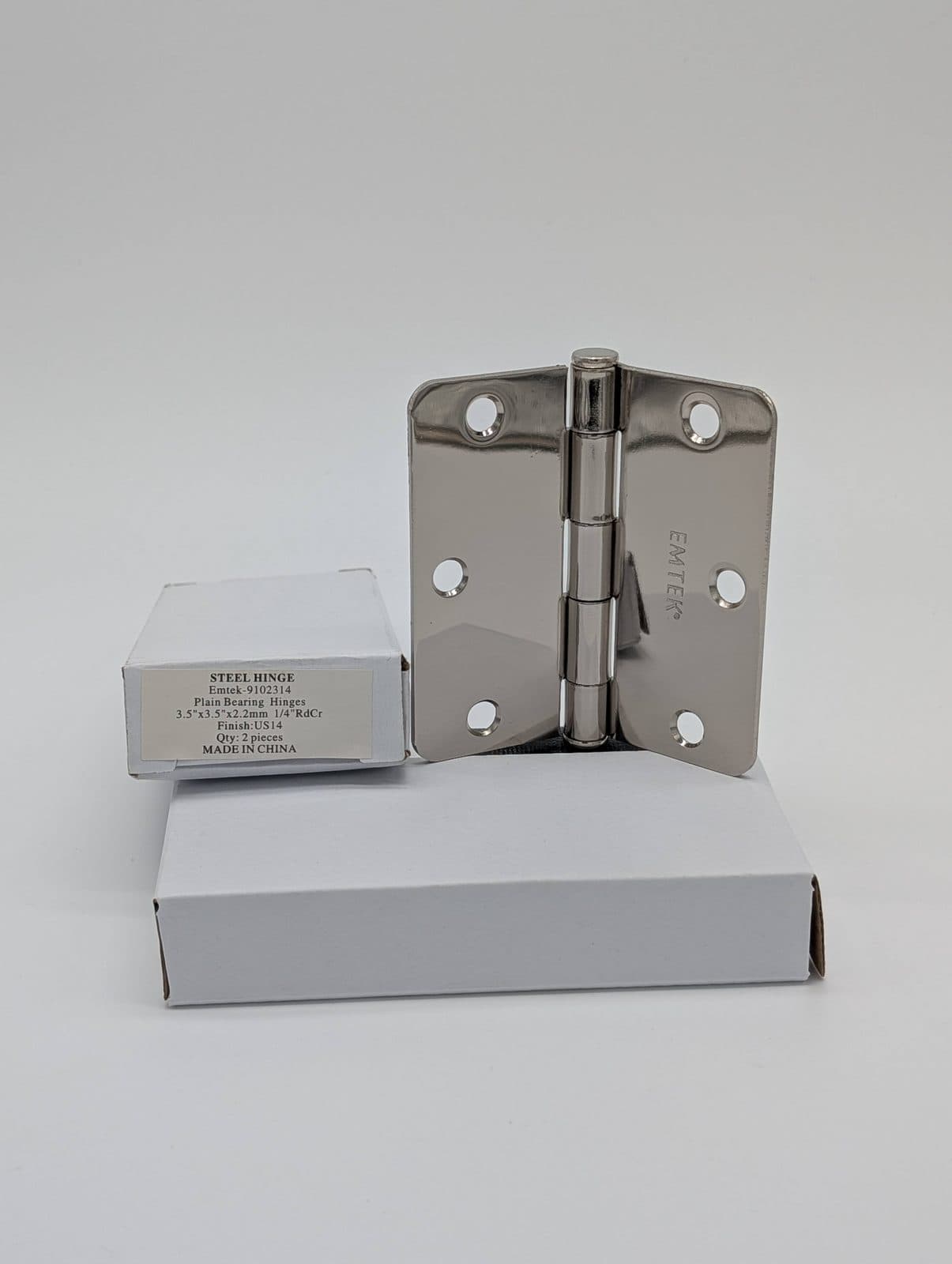 EMTEK Polished Nickel (US14) Hinge 3.5"x3.5" 1/4RDCR
