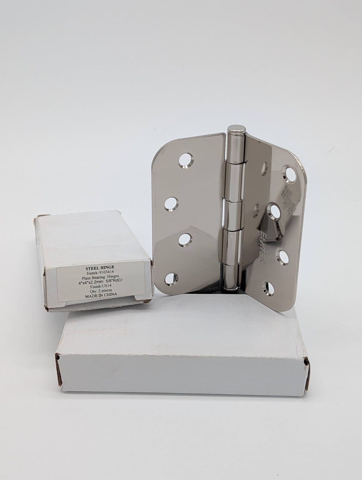 EMTEK Polished Nickel (US14) Hinge 4"x4" 5/8 RdCr